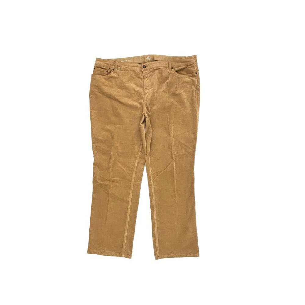 St. John's Bay Straight Leg Women's size 24W Beige Corduroy Pants